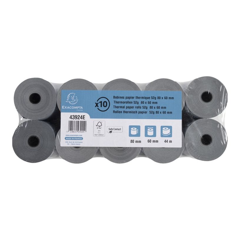 3130631439249-Exacompta - 10 Bobines thermiques - rouleaux caisses Safecontact - 80 x 60 x 12 mm - 1 pli-P_400013481_3-1