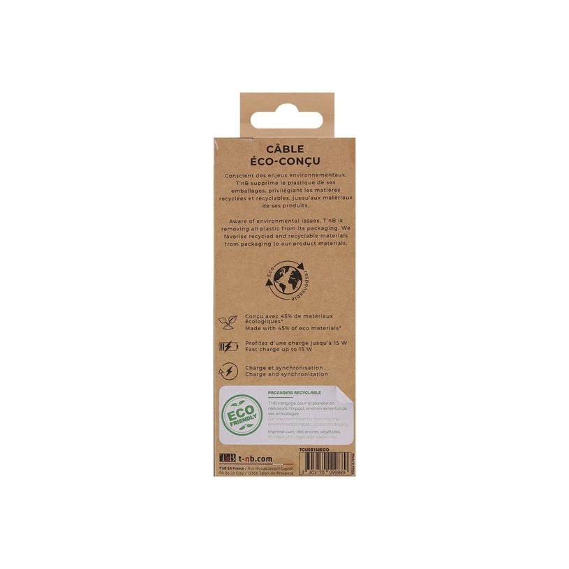 3303170099889-T'nB Eco - Câble USB 2.0 vers USB type-C - 1.5 m -  sable-P_400013488_4-4