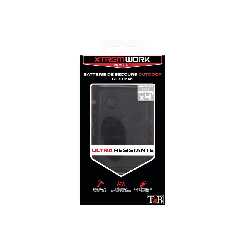 3303170086742-T'nB Xtrem work - Batterie de secours 1USB - 6000mAh - noir-P_400013496_1-4