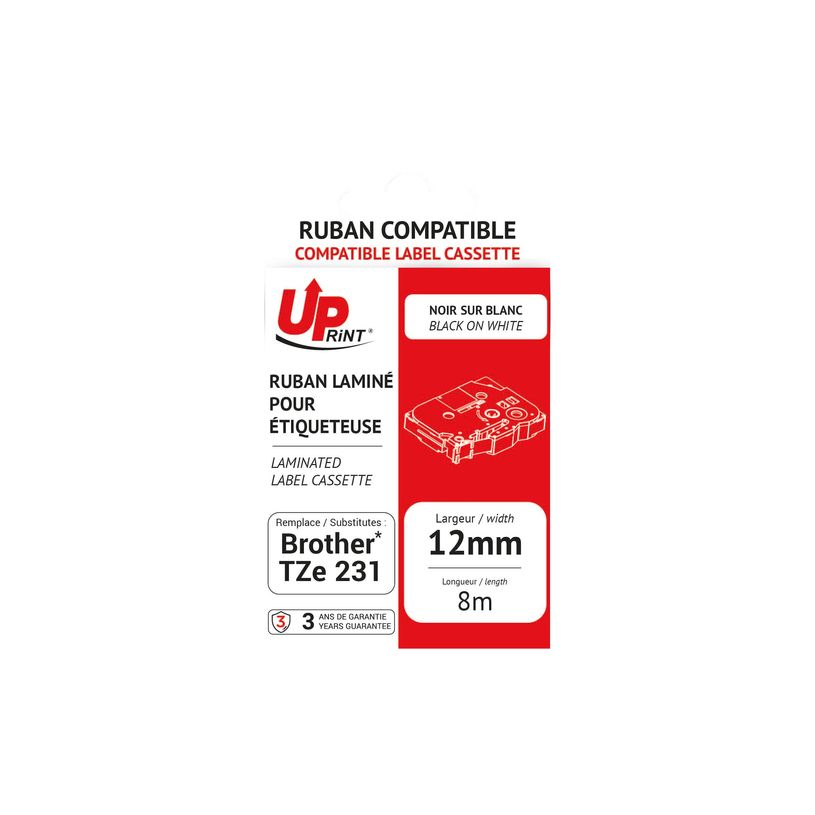 3584770437206-UPrint - Ruban d'étiquettes auto-adhésives pour Brother TZe131 - 1 rouleau (12 mm x 8 m) - fo-P_400013500_5-3
