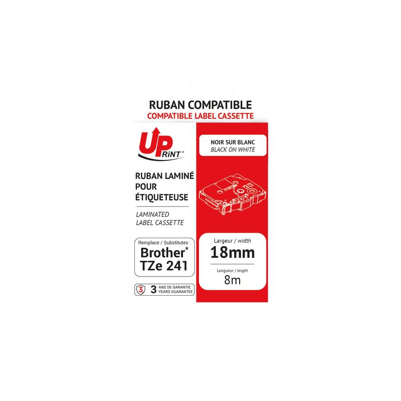 3584770437244-UPrint - Ruban d'étiquettes auto-adhésives pour Brother TZe241 - 1 rouleau (18 mm x 8 m)-P_400013504_1-0