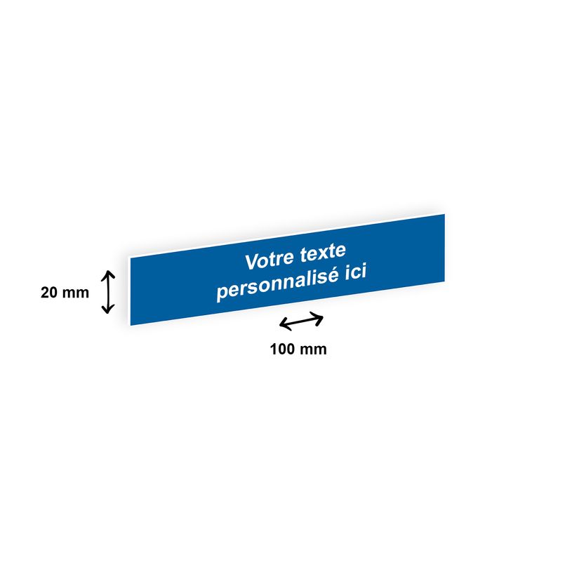 0404000135296-Plaque boîte à lettres personnalisée avec votre texte - 100 x 20 mm - bleue - adhésiv