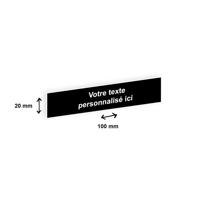 0404000135333-Plaque boîte à lettres personnalisée avec votre texte - 100 x 20 mm - noire - adhésiv