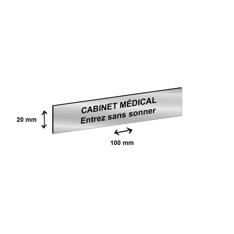 0404000135357-Plaque boîte à lettres personnalisée avec votre texte - 100 x 20 mm - argentée - adhé-P_400013535_2-1