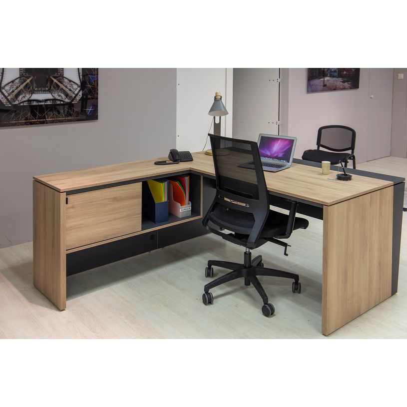 3483601088436-Retour pour bureau ARCADE avec rangement  - L114 x H75 x P45 - chêne/anthracite-P_400013546_2-1