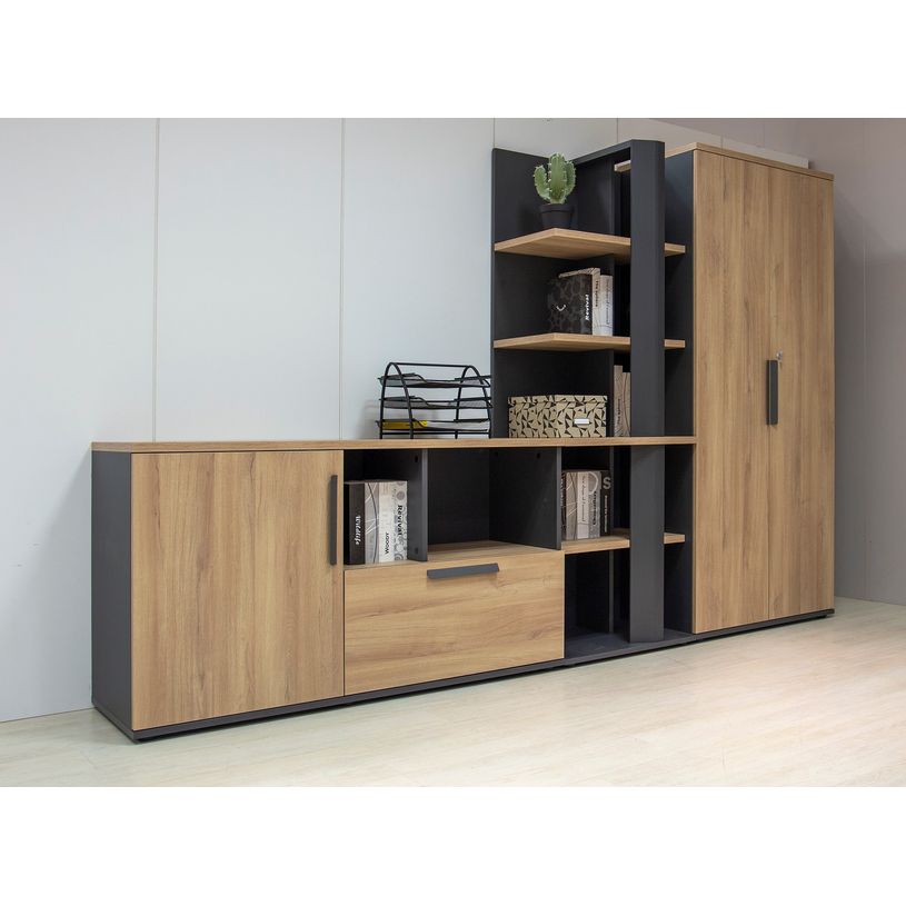 3483601088788-Crédence ARCADE -  L136 x H76 x P45 - chêne/anthracite-P_400013551_2-1