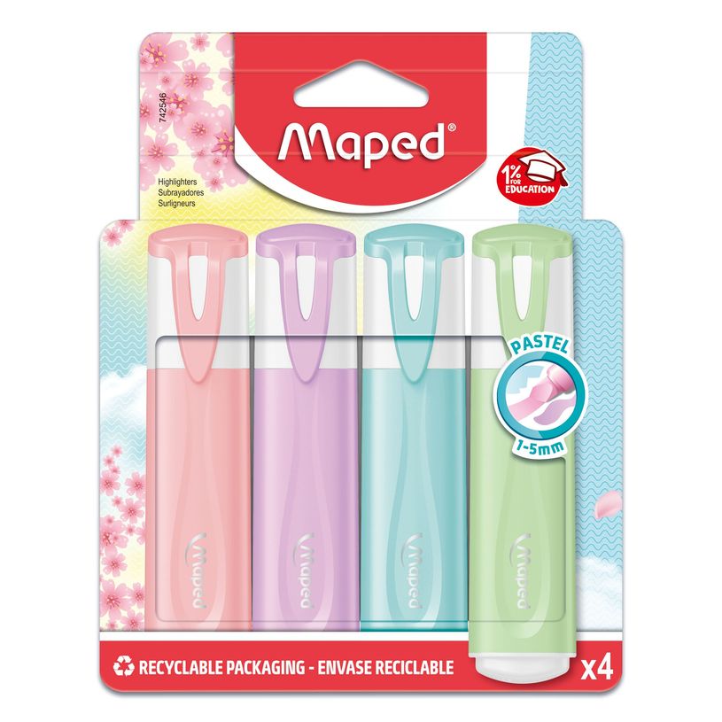 3154147425466-Maped Fluo Peps Pastel - Pack de 4 surligneurs - couleurs pastels assorties-P_400013626_3-0