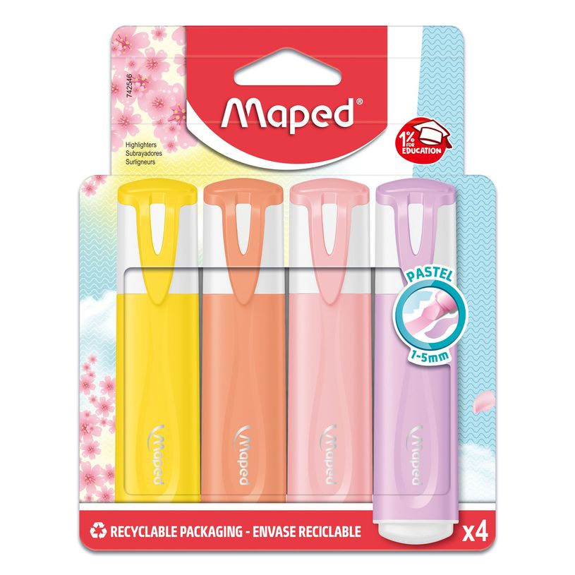 3154147425466-Maped Fluo Peps Pastel - Pack de 4 surligneurs - couleurs pastels assorties-P_400013626_4-1