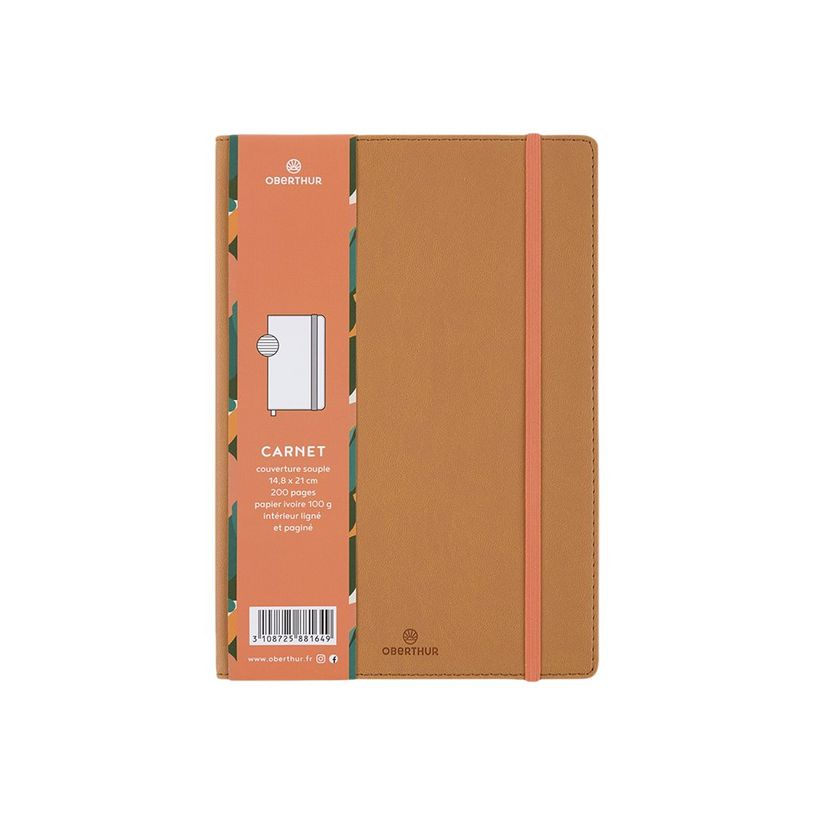 3108725881649-Oberthur Carmen - Carnet de notes souple A5 - ligné - 200 pages - noisette-P_400013816_2-0