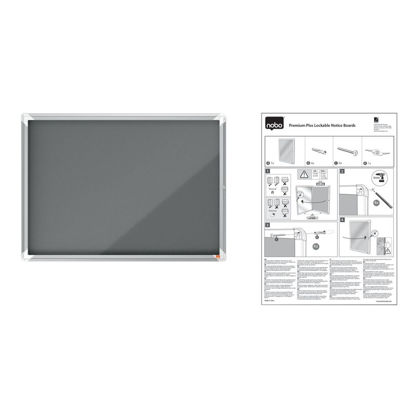 5028252611510-Nobo Premium Plus - Tablón de anuncios - montaje en pared - 924 x 668 mm (8 x A4) - fielt-P_400013880_2-5