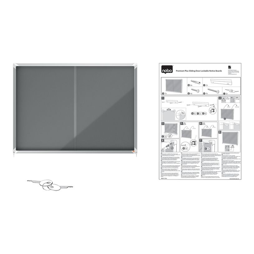 5028252611619-Nobo - Vitrine d'affichage - 27 feuilles A4 - surface en feutre gris - porte coulissante --P_400013889_2-5