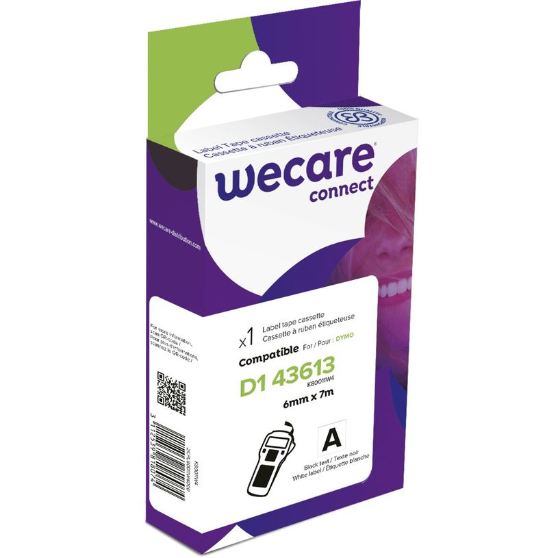 3112539818074-WECARE - Ruban d'étiquettes auto-adhésives pour DYMO  D1 43613 - 1 rouleau  (6 mm x 7 m)-P_400014031_1-0