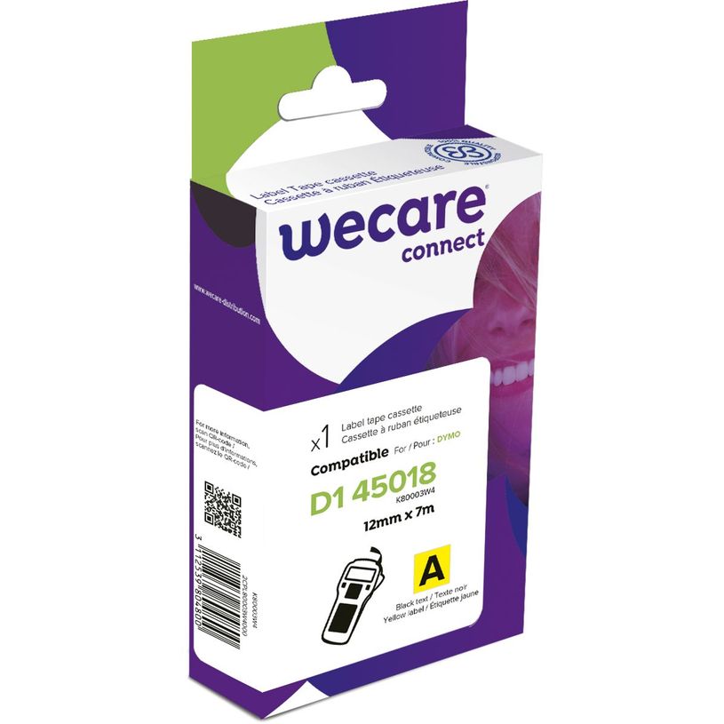 3112539804800-WECARE - Ruban d'étiquettes auto-adhésives pour DYMO - D1 45018 -  1 rouleau (12 mm x 7 m-P_400014045_1-0