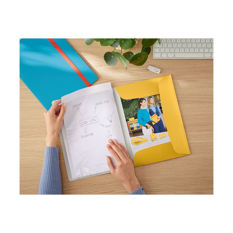 4002432125722-Leitz Cosy Mobile - Porte vues avec élastique - 40 vues - jaune-P_400014137_3-2