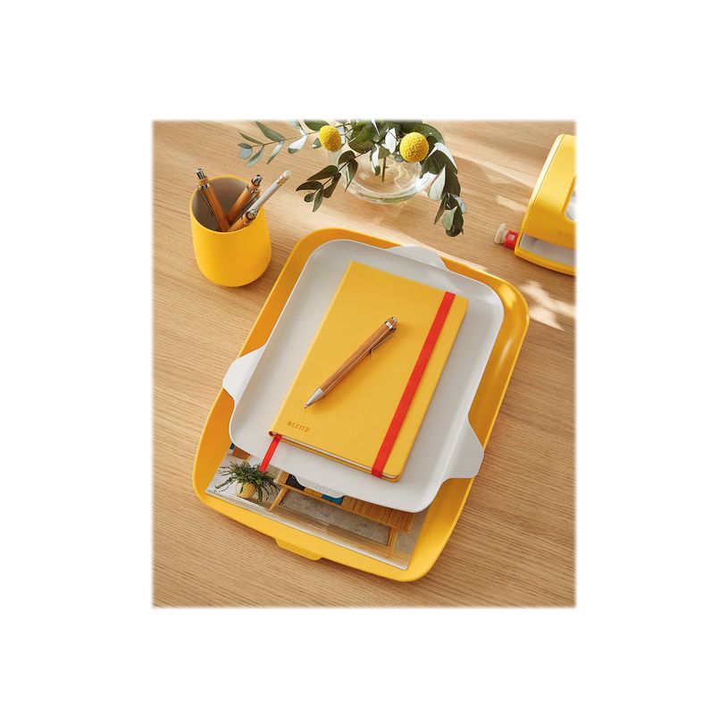 4002432124817-Leitz Cosy - Corbeille à courrier plastique avec organiseur de bureau - jaune-P_400014155_1-2