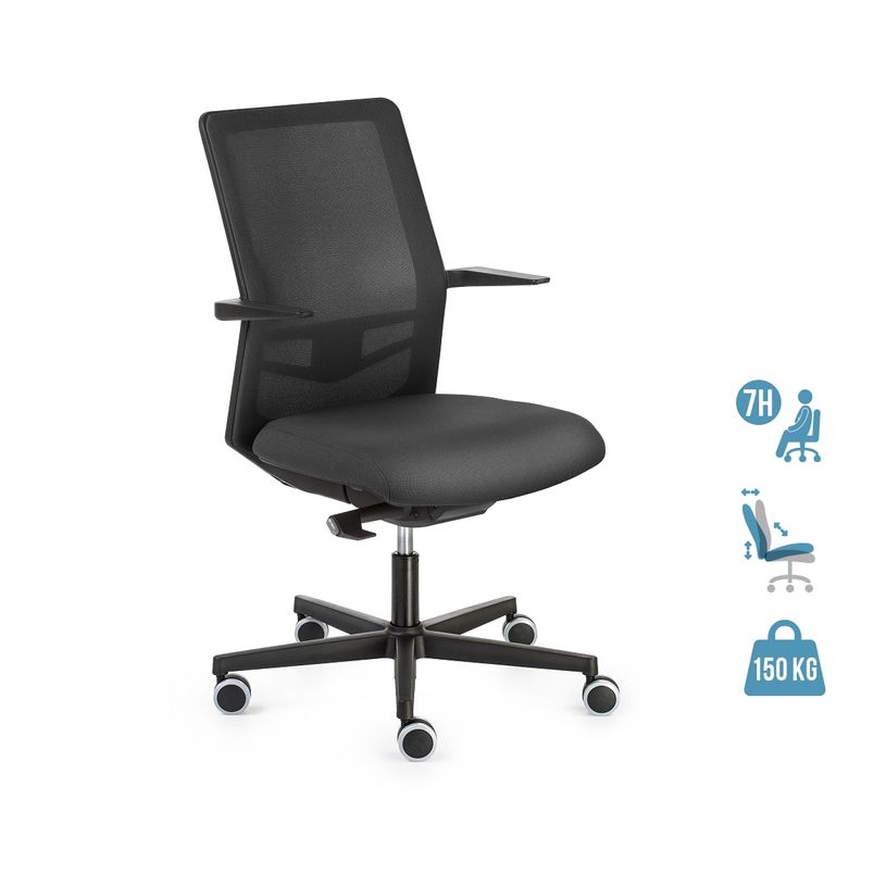 0404000142102-Fauteuil de bureau EQUIS - accoudoirs en option - noir-P_400014210_1-0