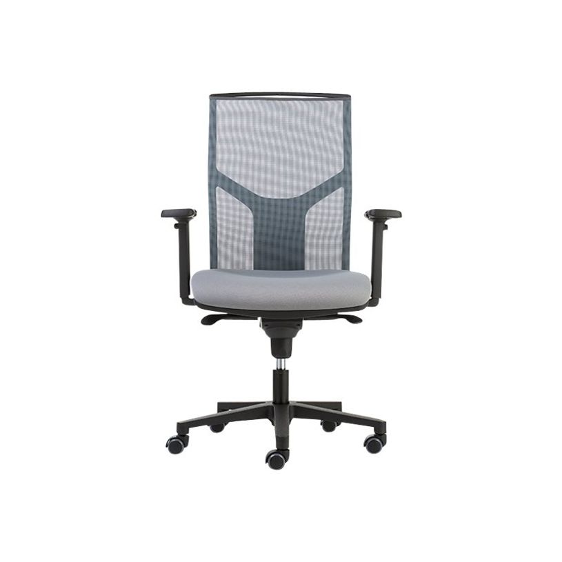 0404000142386-Fauteuil de bureau ATIKA - accoudoirs en option - blanc/noir (dossier résille)-P_400014238_1-0