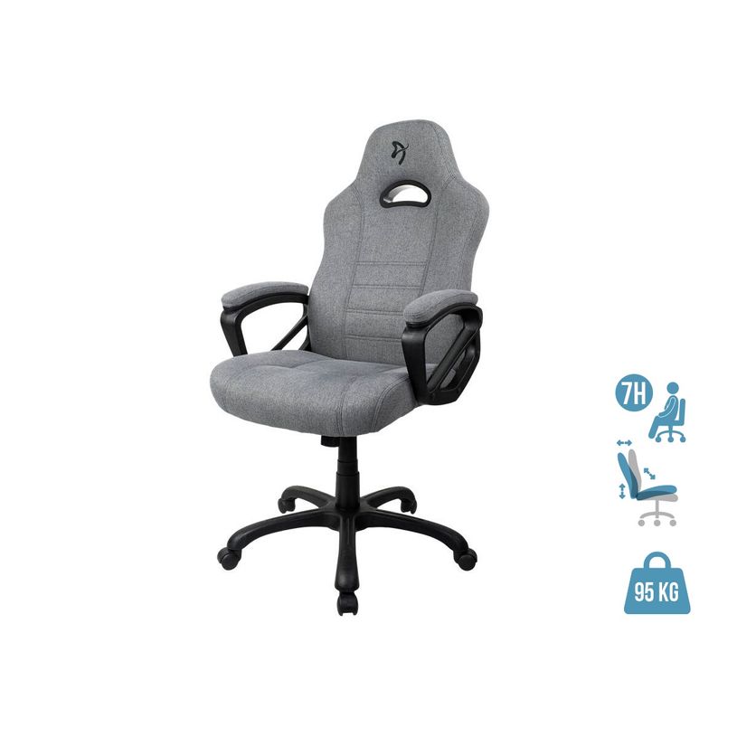 850009447265-Fauteuil de bureau ENZO - accoudoirs fixes - appuie-tête intégré - gris clair-P_400014424_1-0