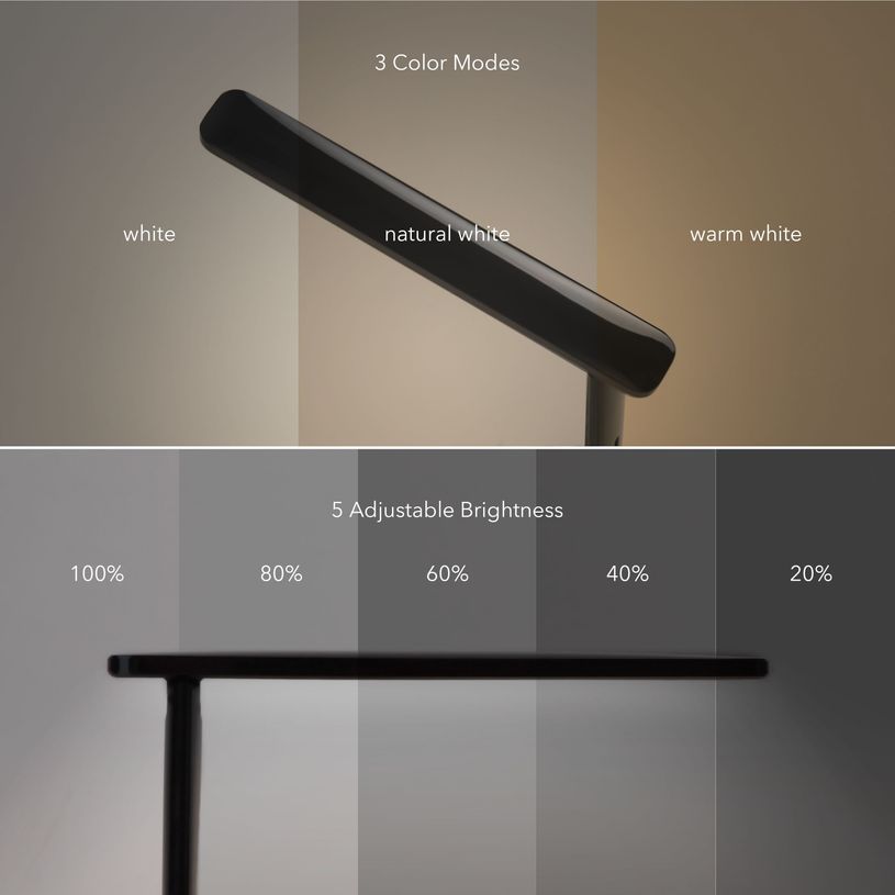 6972103469104-TAOTRONICS TT-DL064 - Lampe de bureau LED - 3 couleurs - 5 niveaux de luminosité - noir-P_400014440_13-8