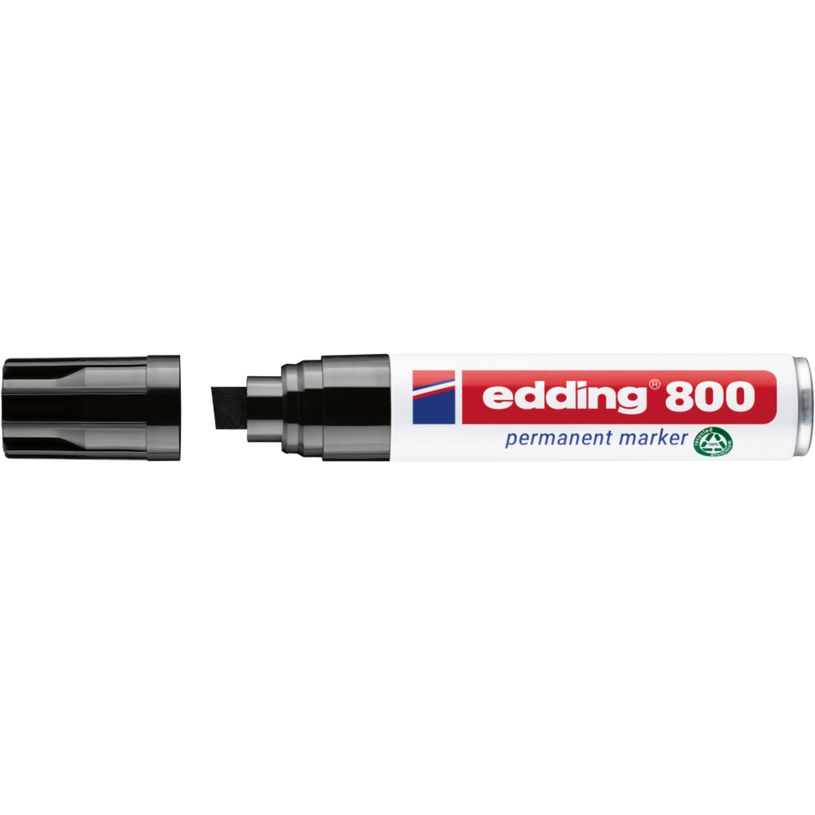 4004764060412-Edding - Blister de 1 Marqueur Permanent en Aluminium recyclé e-800XL Noir - Pointe Extra Large 4-12 m--0