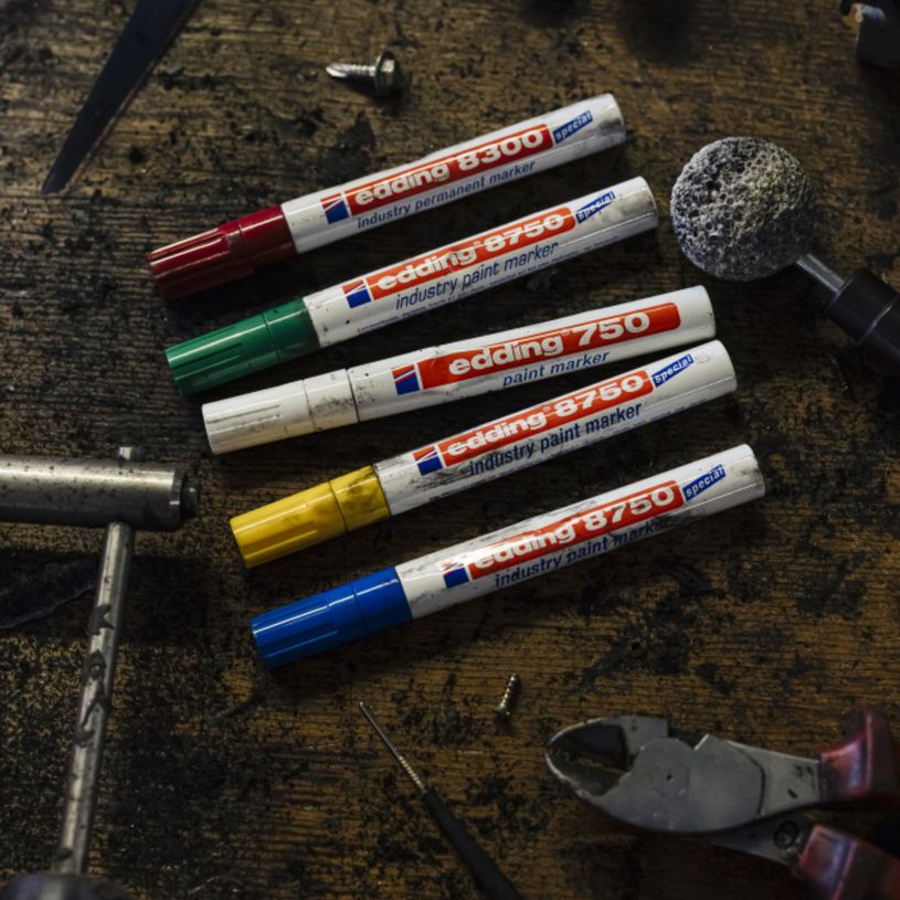 4004764863204-Edding - Blister de 1 Marqueur peinture PRO en Aluminium e-750 Blanc - Pointe Ogive 2-4 mm--5