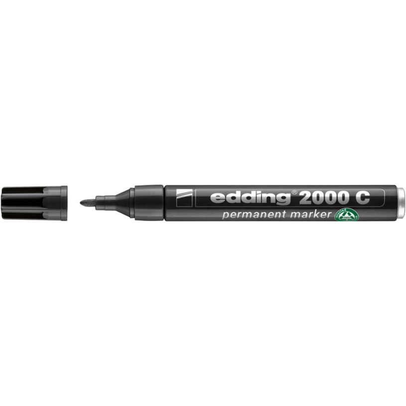 4004764878406-Edding - Marqueur Permanent en Aluminium recyclé e-2000C Noir - Pointe Ogive 1,5-3 mm--0