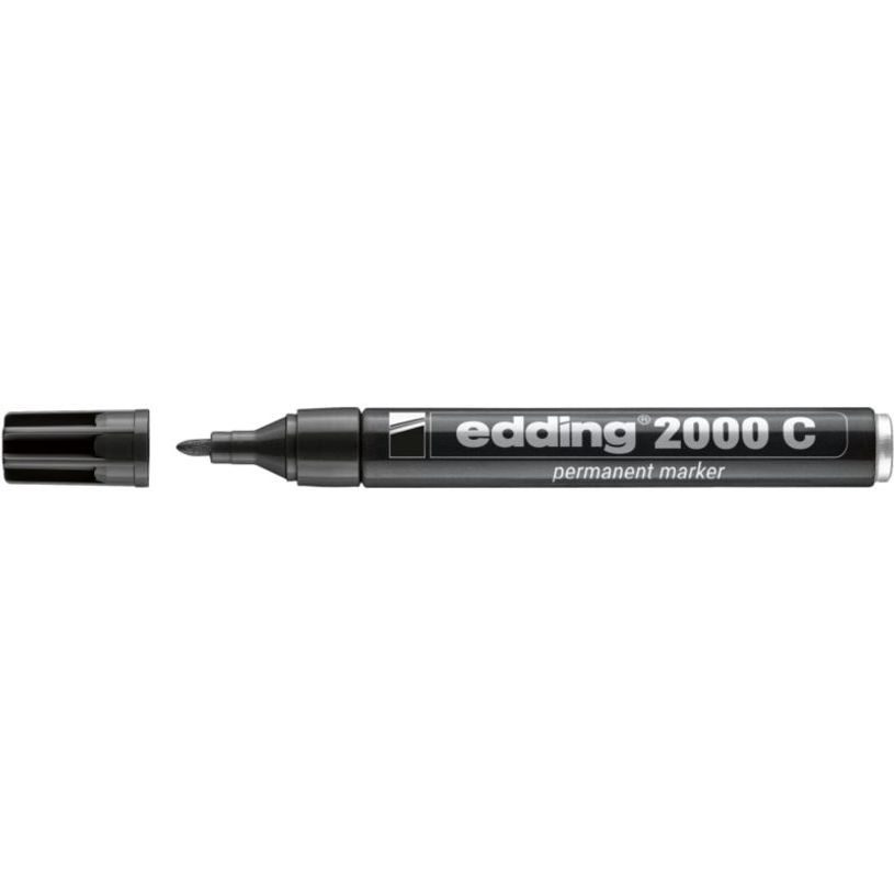 4004764878406-edding - Marqueur Permanent en Aluminium recyclé e-2000C Noir - Pointe Ogive 1,5-3 mm--0