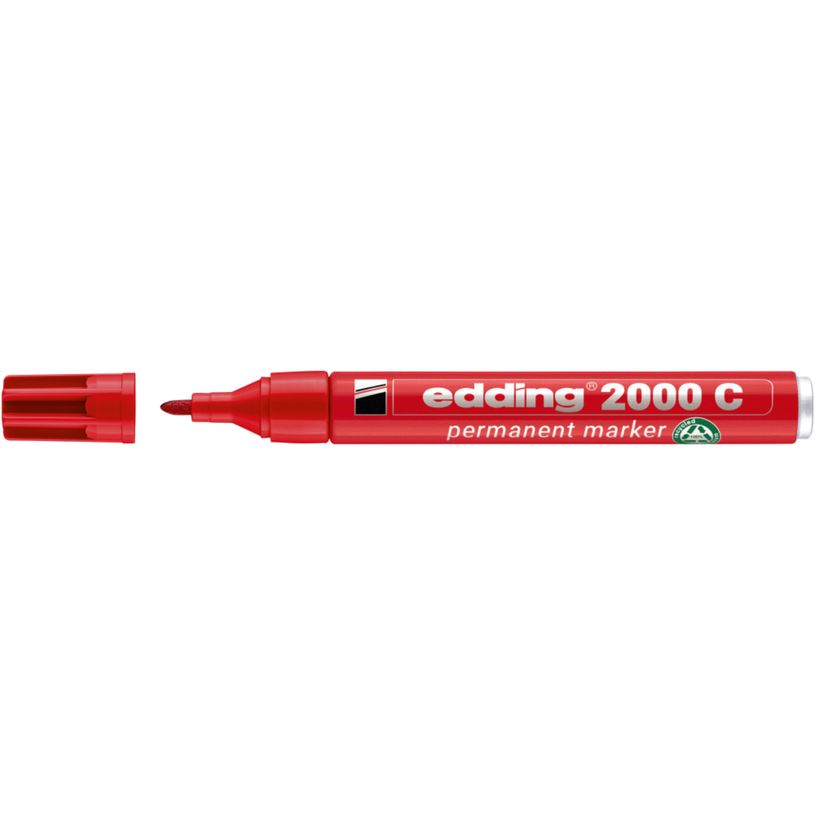 4004764878437-Edding - Marqueur Permanent en Aluminium recyclé e-2000C Rouge - Pointe Ogive 1,5-3 mm--0