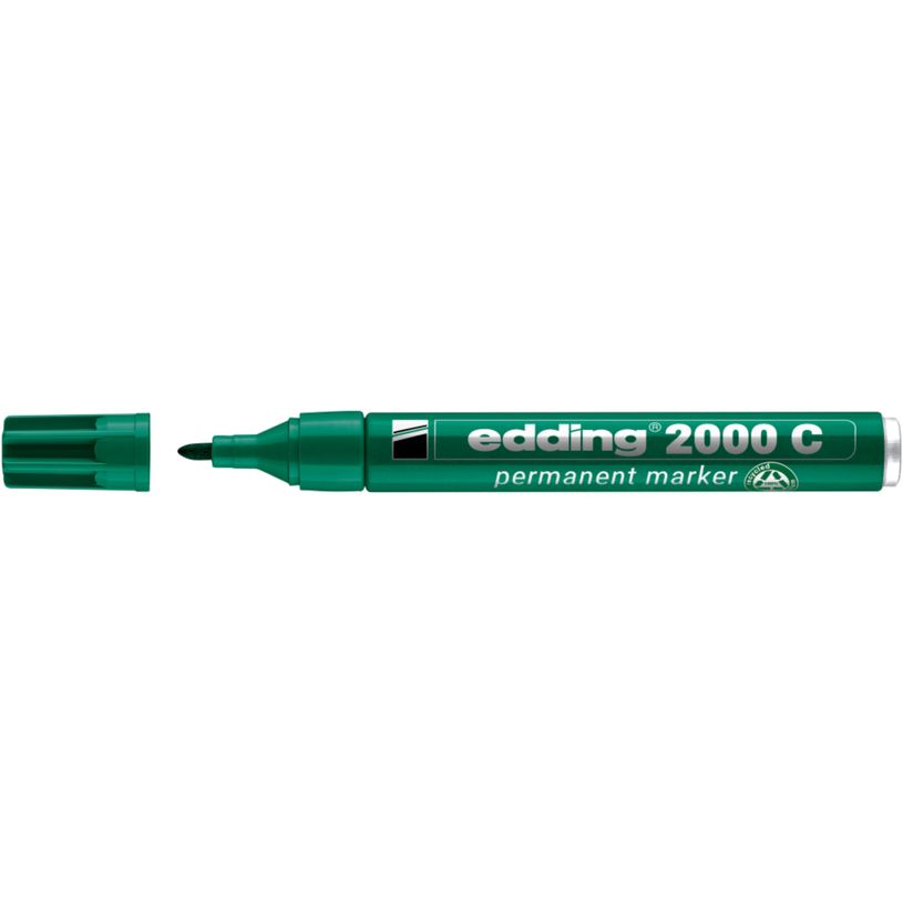 4004764878468-Edding - Marqueur Permanent en Aluminium recyclé e-2000C Vert - Pointe Ogive 1,5-3 mm--0