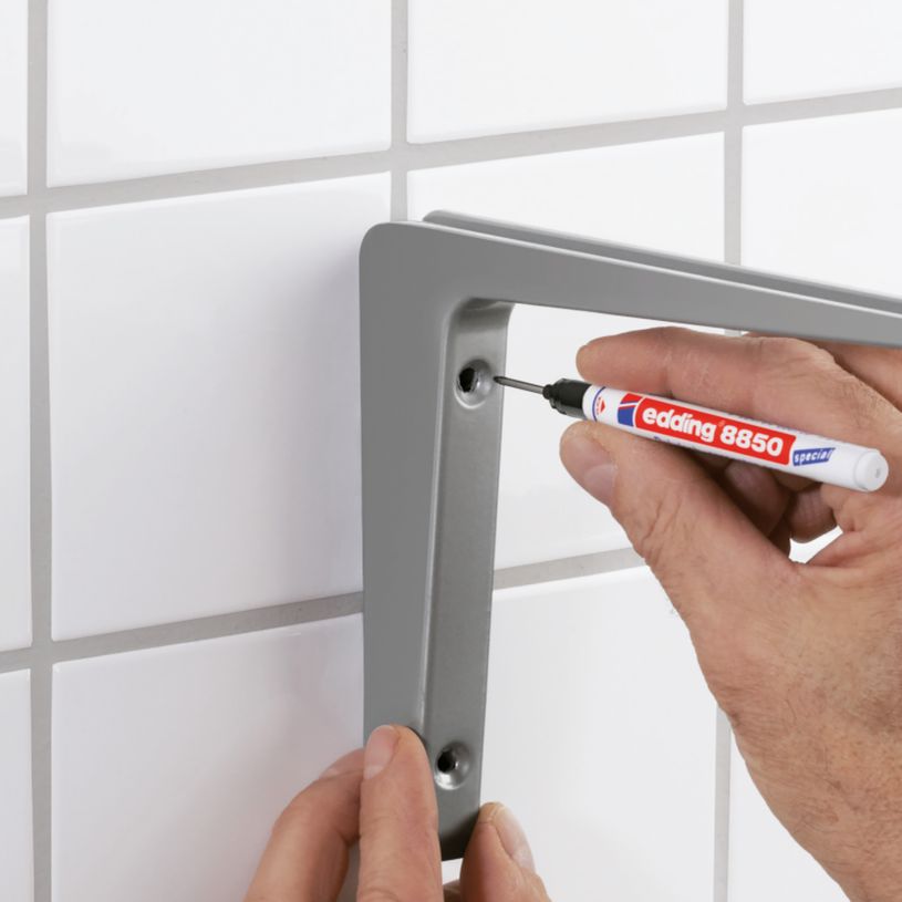 4004764894949-Edding - Blister de 1 Marqueurs Charpentier de Précision e-8850 Noir - Pointe longue et fine 1 mm--5