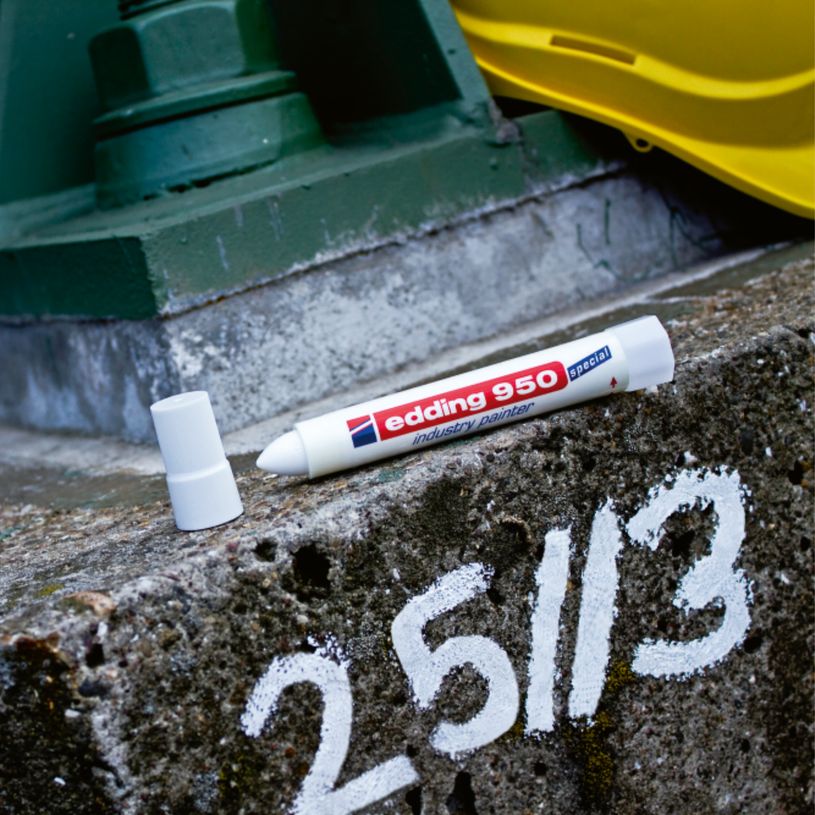 4004764833061-Edding - Blister de 1 Marqueur Industriel e-950 Blanc - Pâte couvrante colorée 10 mm--2