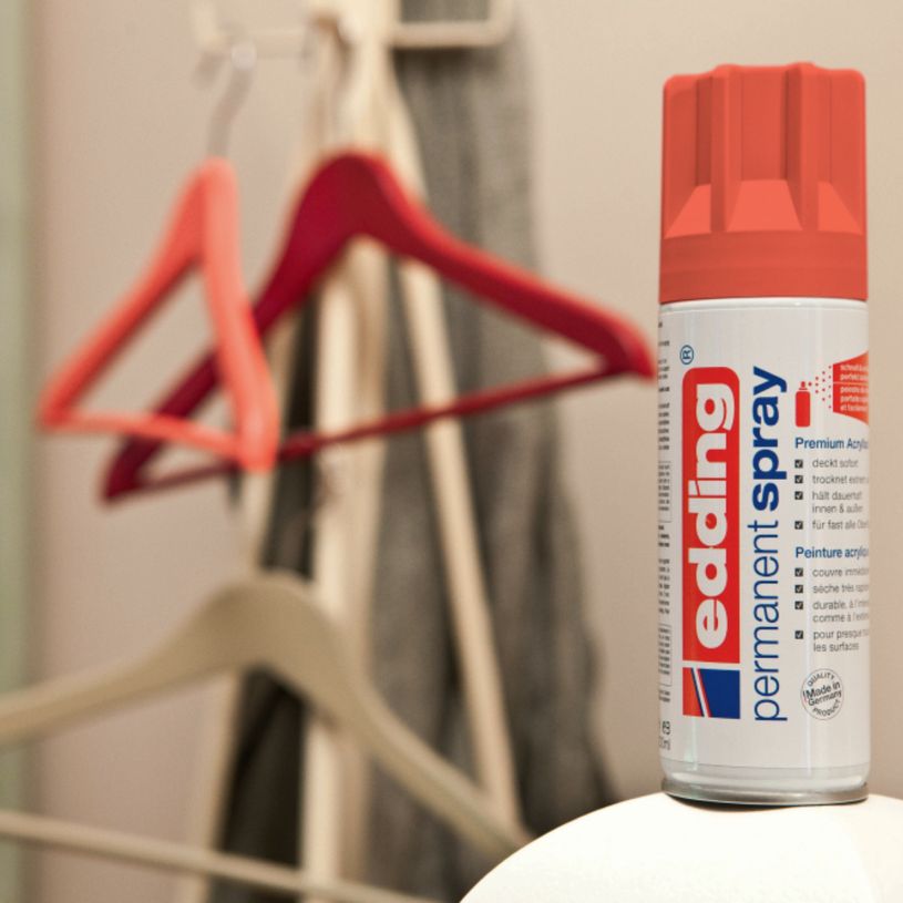 4004764966813-Edding - Peinture acrylique en Aérosol e-5200 Rouge trafic Mat - Spray 200 ml--4