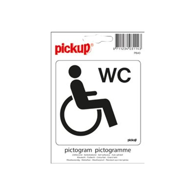40312286-Pickup - Plaque de signalisation - 100 x 100 mm - autocollant - WC (handicapés)-P_4031228_1-0