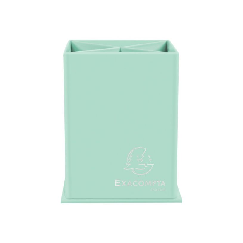9002493099883-Exacompta Aquarel - Pot à crayons en carton - 4 compartiments - vert pastel-P_405110127_1-0