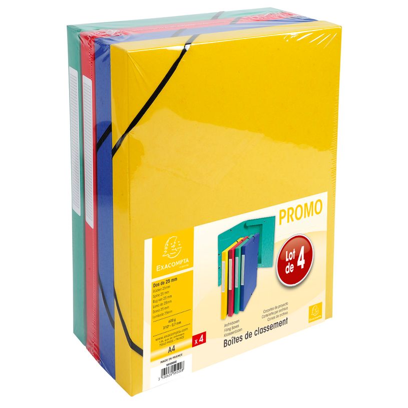3130639595008-Exacompta - 4 boîtes de classement en carte lustrée - dos 25 mm - coloris assortis-P_405110145_1-0