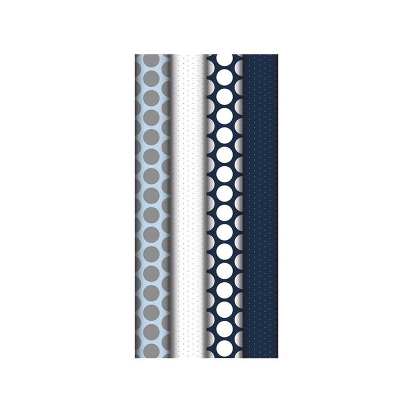 Rouleau Papier Cadeau Clairefontaine 50 M - Motif Géométriques Or Et Bleu, 80g, Idéal Pour Emballage Pro
