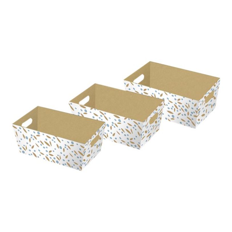 5033601514152-Clairefontaine Minimalist - 3 Corbeilles (boîtes cadeau) - 31 x 24 x 14 cm - kraft/blanc-P_405110193_1-0