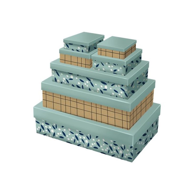 5033601513933-Clairefontaine Minimalist - 7 Boîtes cadeau rectangulaires - 39 x 30 x 11 cm - kraft/bleu-P_405110197_1-0