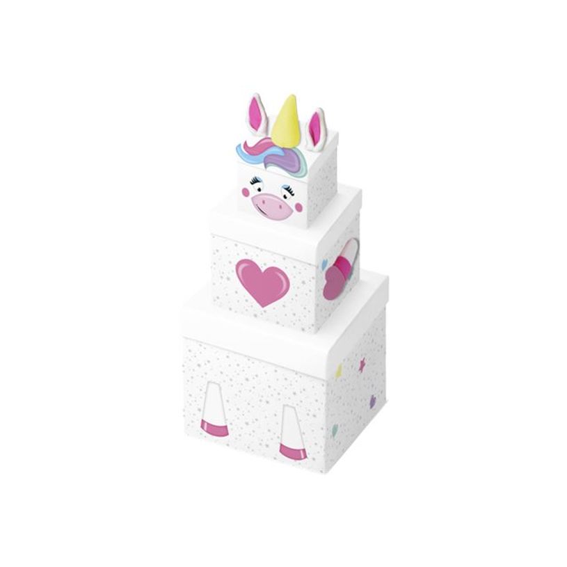 5033601508038-Clairefontaine - 3 Boîtes cadeau carrées - 15,5 cm x 12 cm - licorne/blanc-P_405110201_1-0