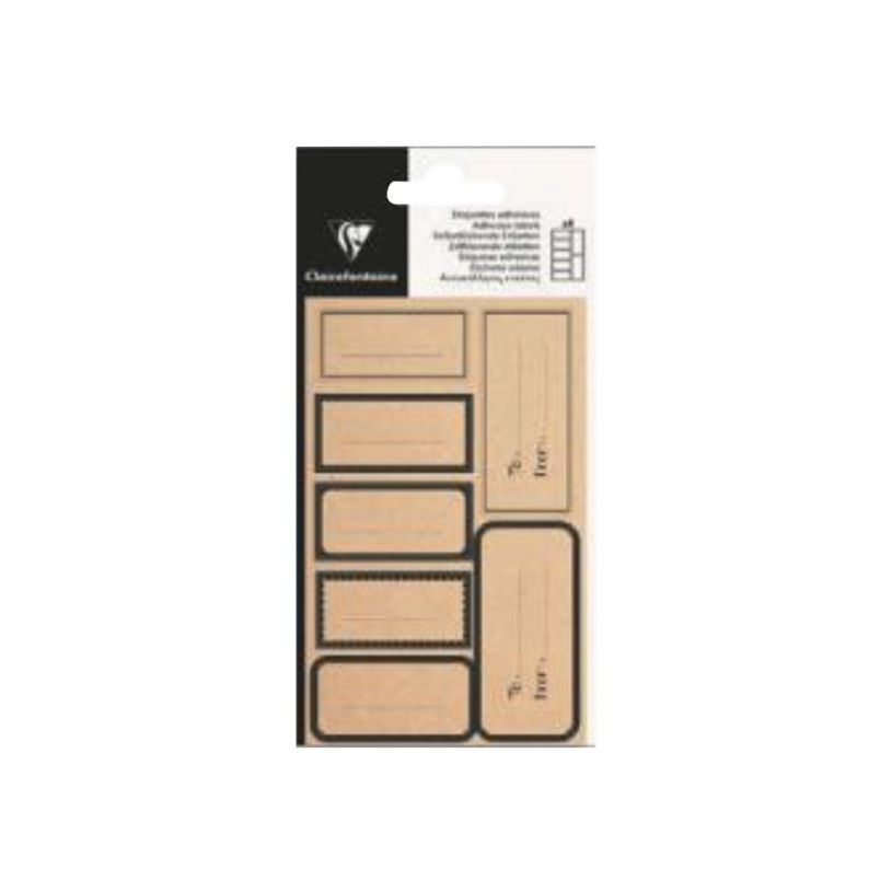 3329686170652-Clairefontaine - 28 Étiquettes adhésives rectangulaires kraft noir - 8 x 16 cm-P_405110204_1-1