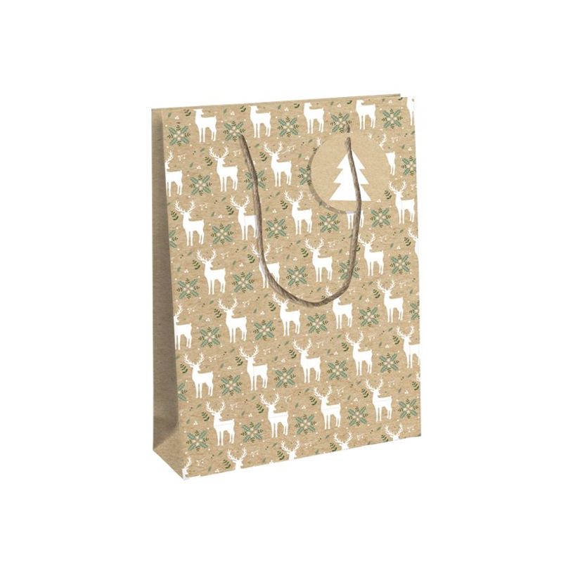 5033601497301-Clairefontaine Lovely Home Green Large - Sac cadeau blanc - 26,5 cm x 14 cm x 33 cm-P_405110227_2-1