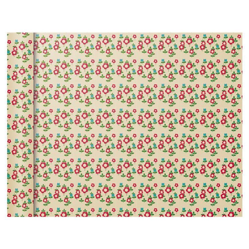 3329682238660-Clairefontaine Excellia Tiny Rolls - Papier cadeau fleurs rouges - 35 cm x 5 m - 80 g/m²-P_405110282_1-0