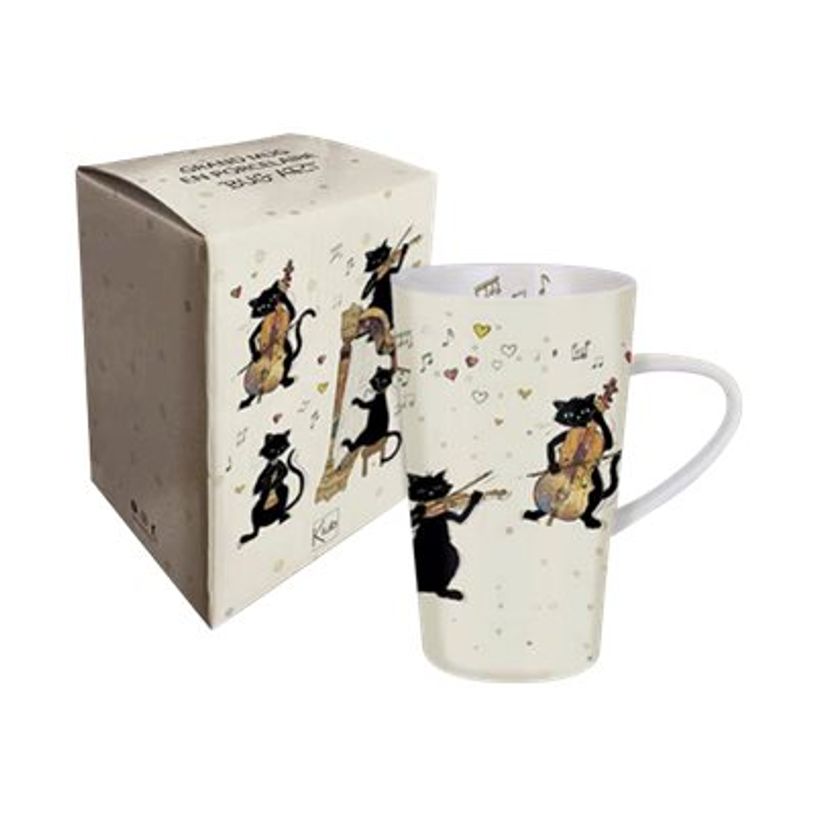 3700572750583-Kiub Bug Art - Boîte avec mug en porcelaine - 420 ml - chats et musique-P_405110401_1-0