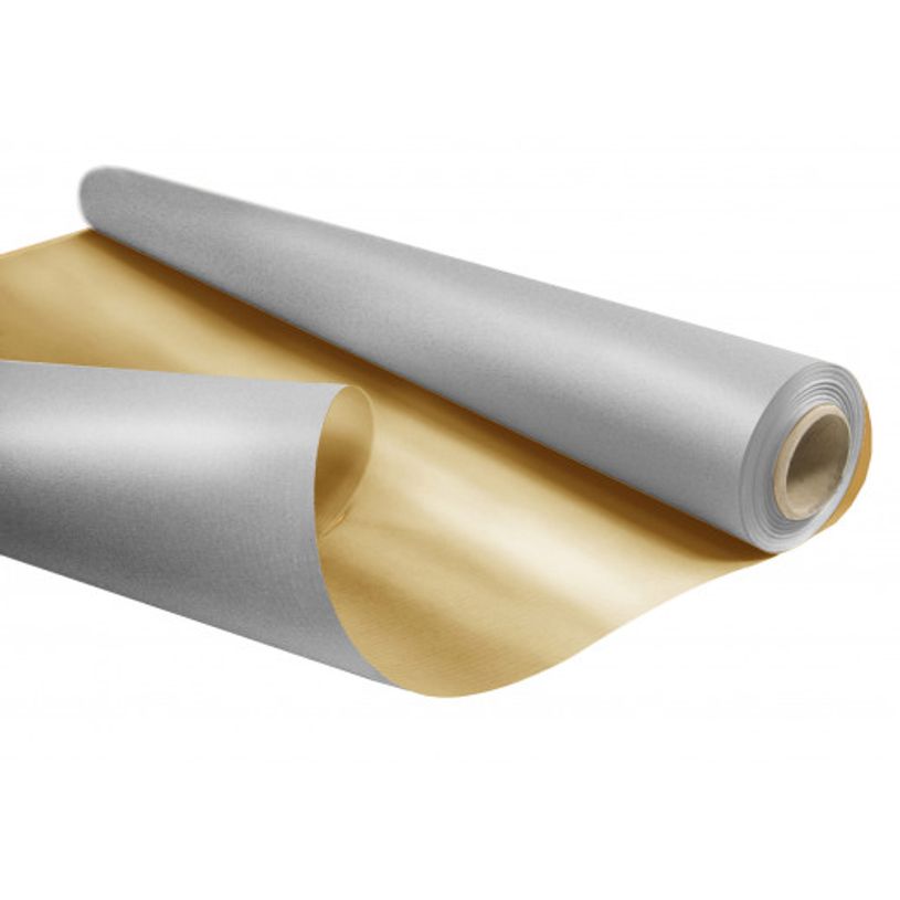 3281650481013-Créastyl Duo Métal - Papier cadeau kraft - 69 cm x 50 m - 60 g/m² - or/argent-P_405110442_1-0
