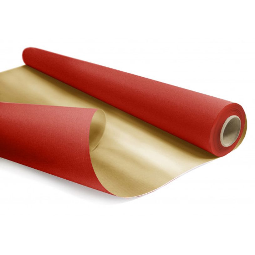 3281650480955-Créastyl Duo Métal - Papier cadeau kraft - 69 cm x 50 m - 60 g/m² - rouge/or-P_405110443_1-0