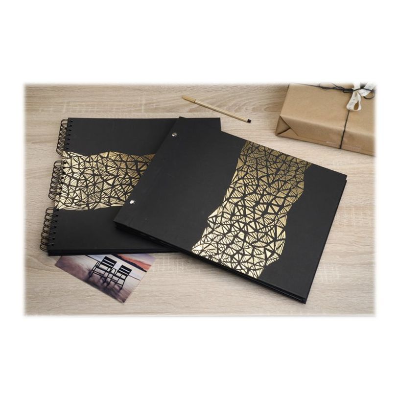 3130630169857-Exacompta Aramy - Album photos 37 x 29 cm - 40 pages - noir/or-P_405110519_3-7