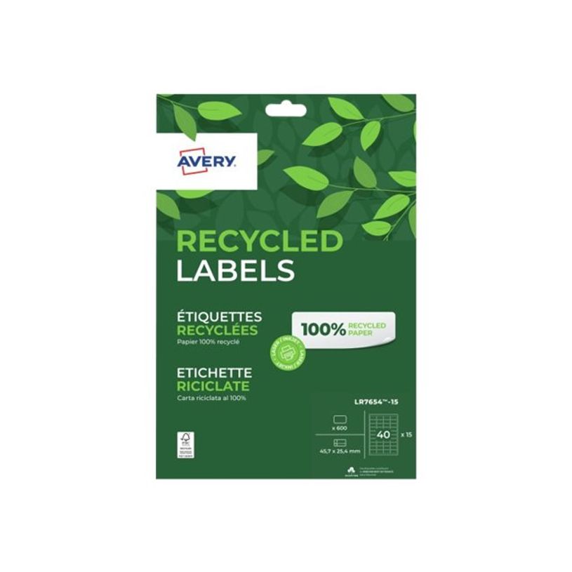 5014702144097-Avery - 600 Étiquettes recyclées blanches - 45,7 x 25,4 mm - Impression laser ou jet d'e-P_405110775_1-2