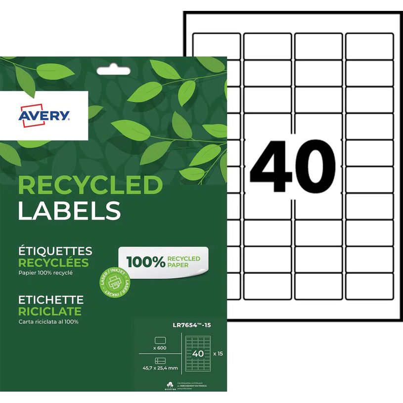 5014702144097-Avery - 600 Étiquettes recyclées blanches - 45,7 x 25,4 mm - Impression laser ou jet d'e-P_405110775_3-0