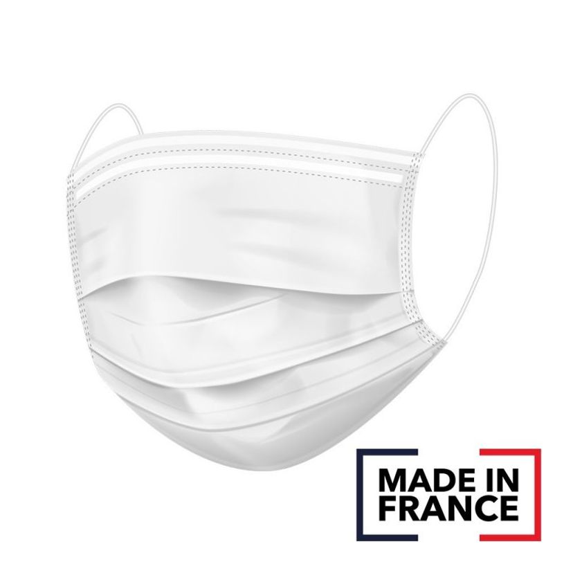 0404051112321-Boîte de 50 masques chirurgicaux "made in France" (non stériles) - type II R - blanc-P_405111232_2-1