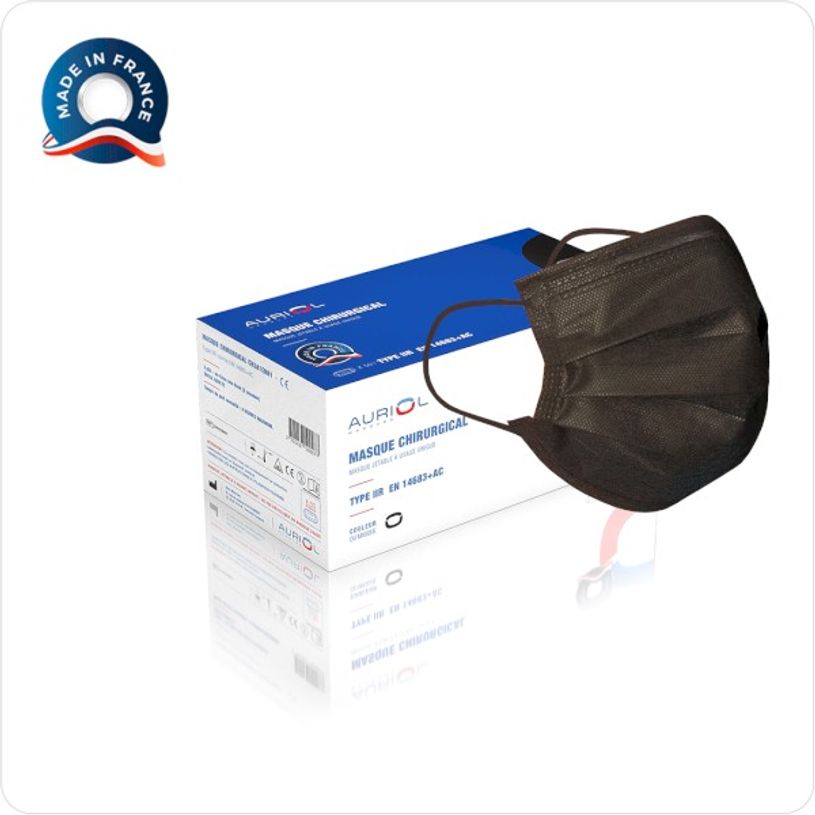 0404051112369-Boîte de 50 masques chirurgicaux "made in France"  (non stériles) - type II R - noir-P_405111236_1-0